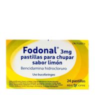 Fodonal 3mg 24 Pastillas para Chupar Sabor Limón