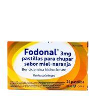 Fodonal 3mg 24 Pastillas para Chupar Sabor Miel Naranja