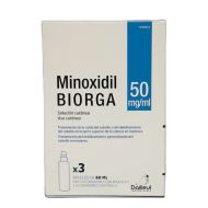 Minoxidil Biorga 50mg/ml Solución Cutánea 3 Frascos 60ml