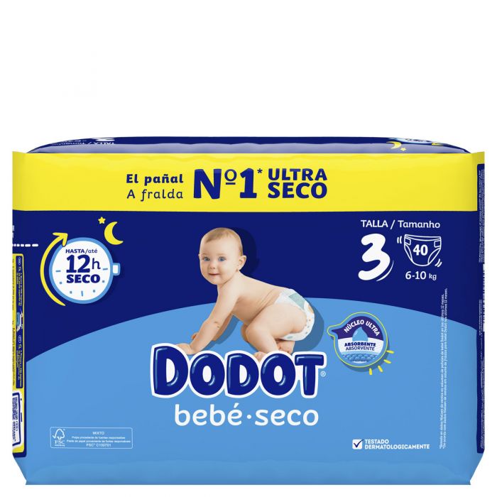 Comprar Dodot bebé seco talla 6 13-18 kg, 28 pañales al mejor
