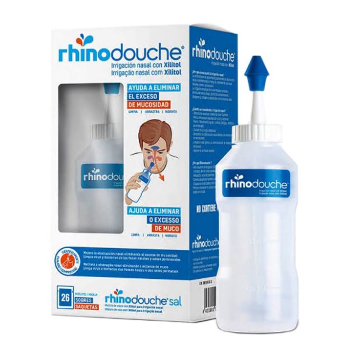 Rhinodouche Junior Pack Irrigador Nasal + Sinusa 250 ml + 26 sobres Mezcla  de Sales 2.5 g