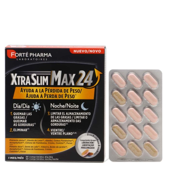 FORTÉ PHARMA XTRASLIM MAX 24 (30 COMPR DÍA + 30 COMPR NOCHE) - AP Pharma