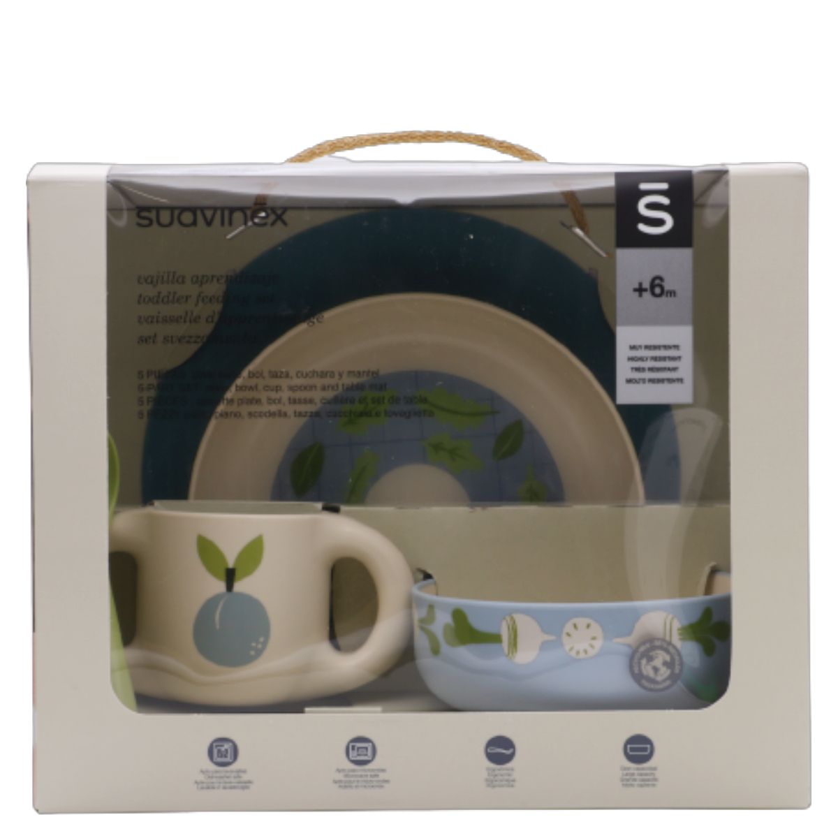 Suavinex Vajilla Infantil Silicona Soft Colour Verde +4 m - Farmaten