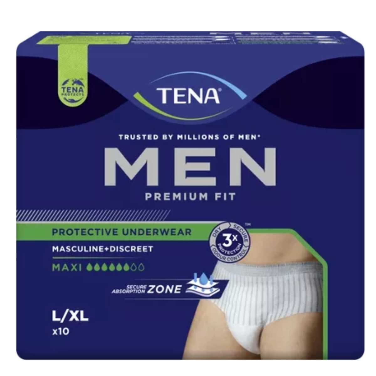 Tena Men Premium Fit Protective Underwear Maxi Talla L 10 Calzoncillos  Absorbentes