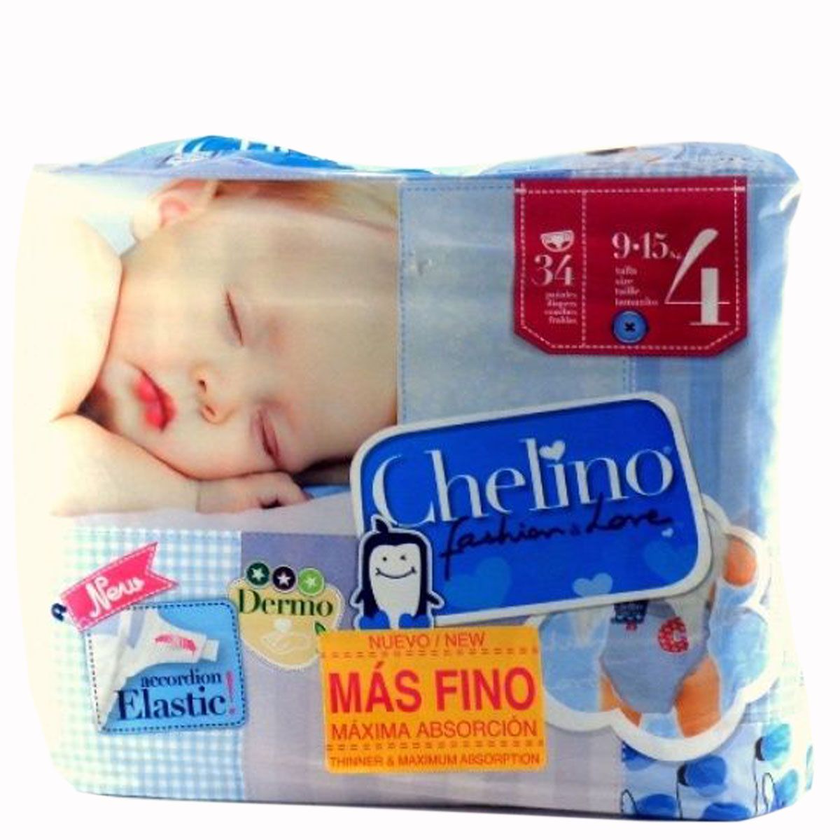 Comprar pañal infantil chelino t - 4 (9-15 kg) 34 uds a precio online
