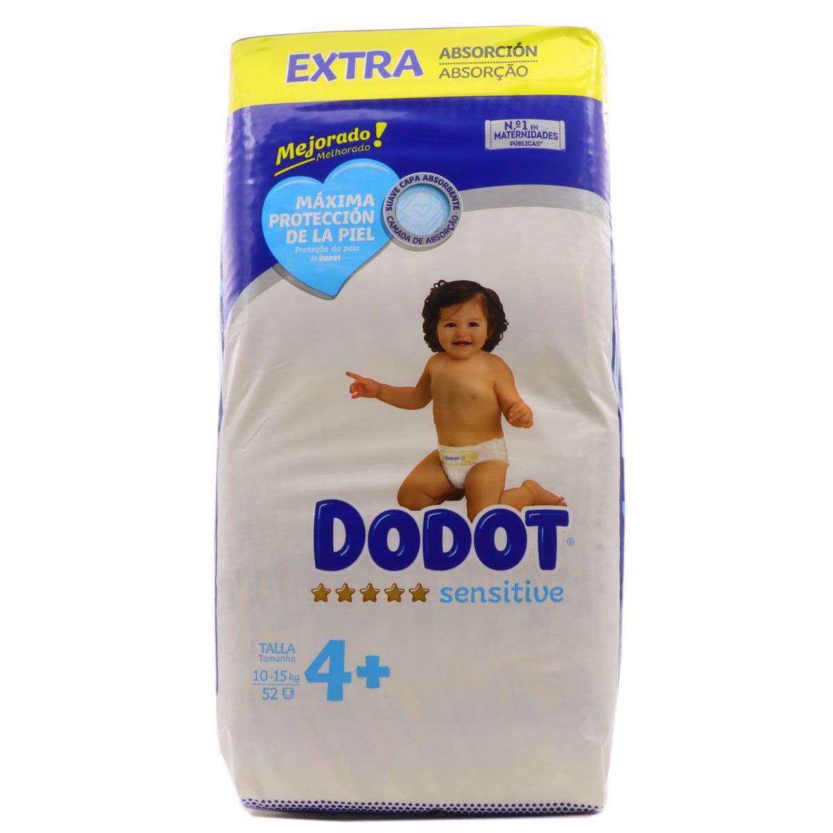 Pañal 10-15 kg Talla 4 Extra DODOT Activity, paquete 52 uds.