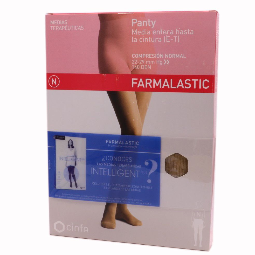 Farmalastic Panty Media hasta la cintura Compresion Normal 140 DEN 22-29 mm  Hg Talla Pequeña