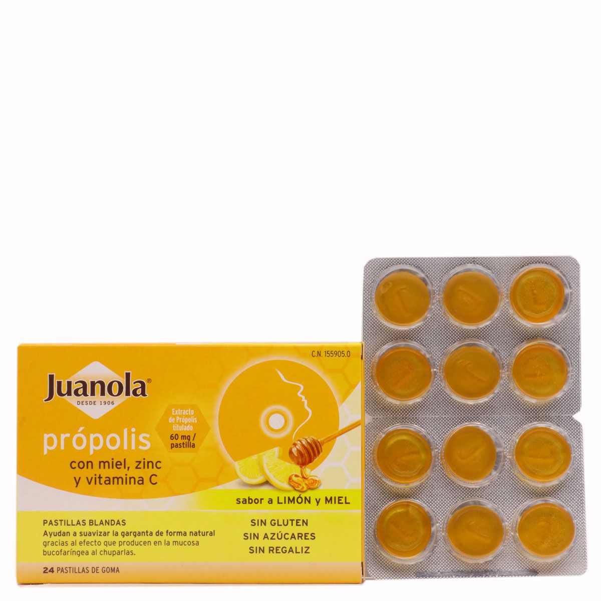Juanola Própolis · sabor Miel y Limón 