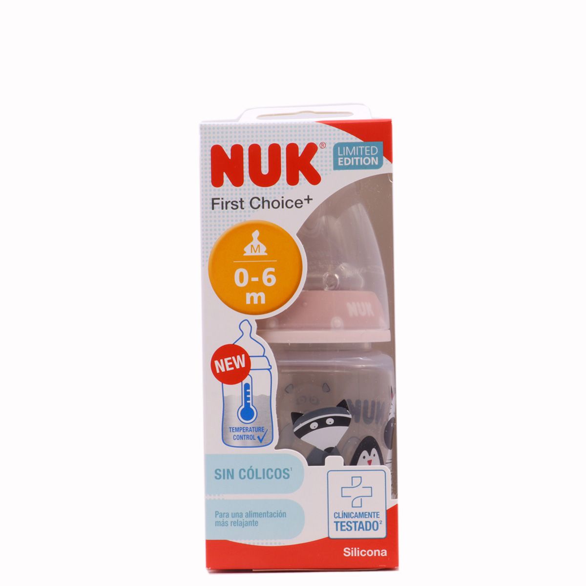 Nuk First Choice+ Botella anticólico profesional 0-6 meses, Control de  temperatura, 300 ml, Libre de BPA, Tetina de silicona, Azul : :  Bebé
