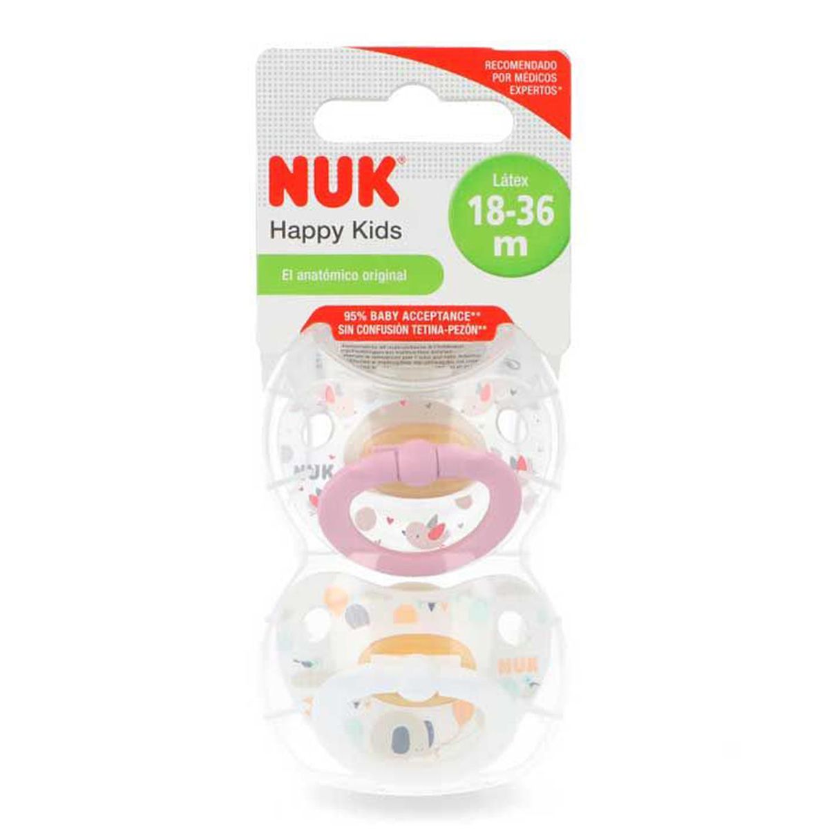 Chupete Nuk Latex Natural Pack 2 Unidades. Etapa 3 (18 - 36 Meses) –  KIDSCLUB Tienda ONLINE