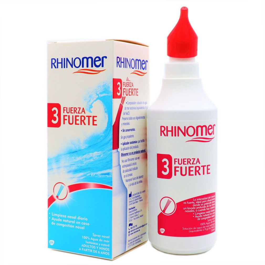 Rhinomer Spray Nasal 100% Agua de Mar con Aloe Vera, Spray Suave