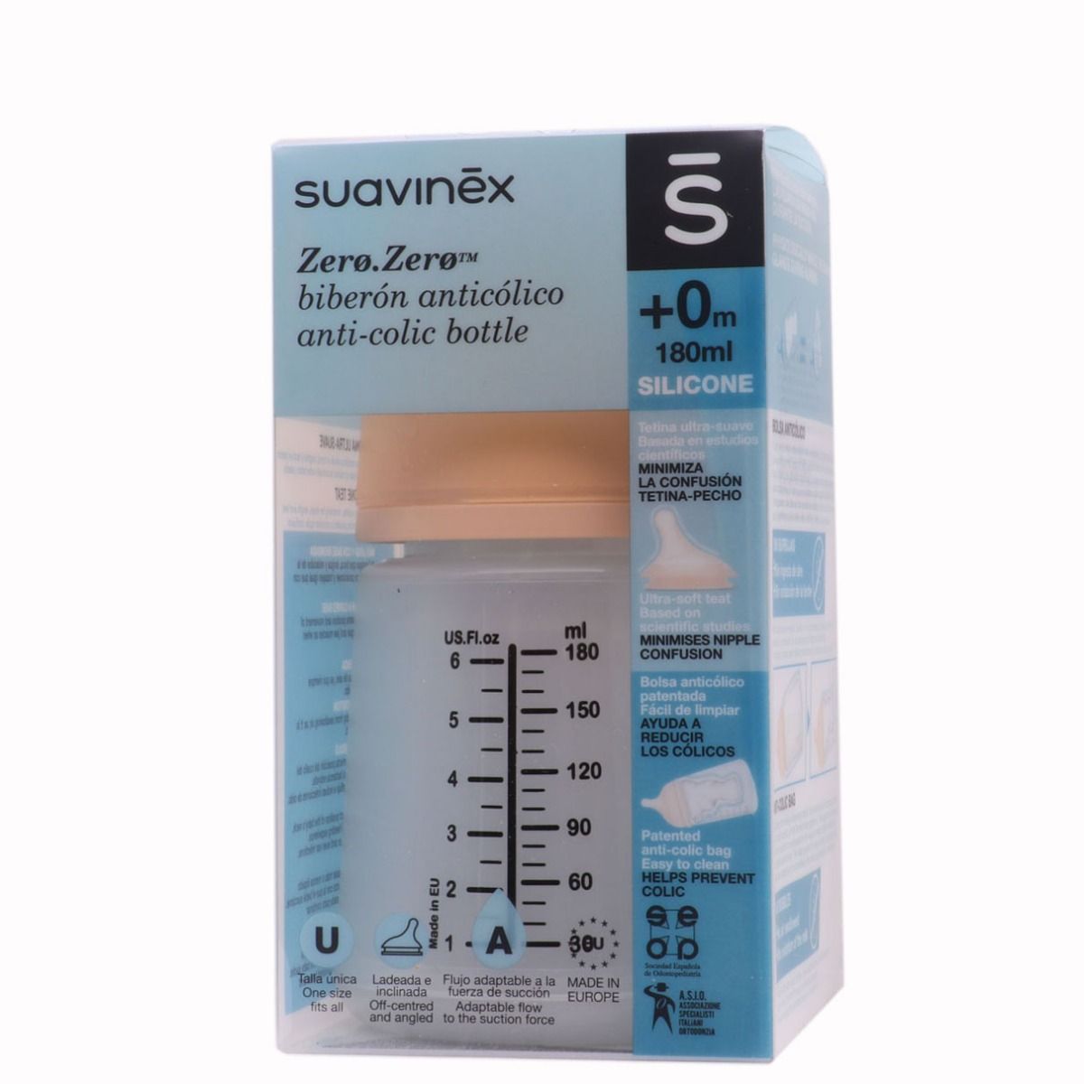 Suavinex biberon anticolico zero.zero tetina silicona lactancia