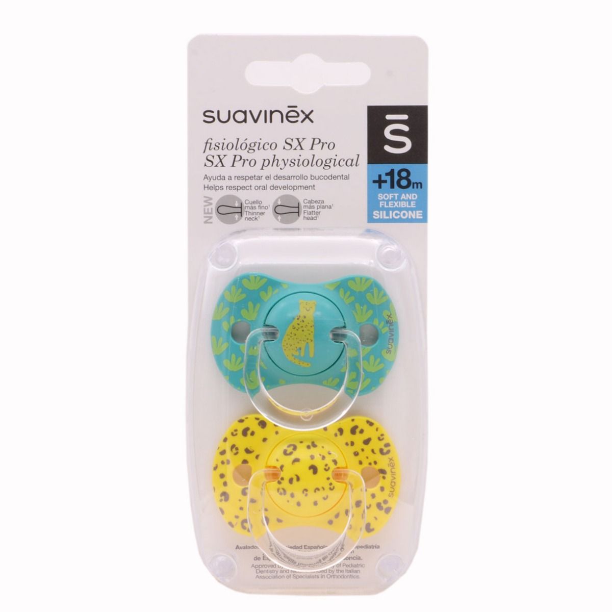 Suavinex Chupete Prints Fisiológico Silicona SX Pro 6-18m 2uds