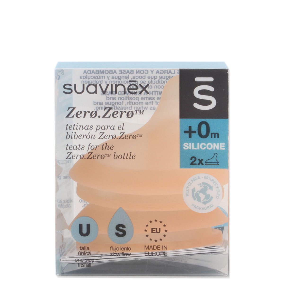 Suavinex Tetina Silicona Anticólico Flujo Medio +0M 2 unidades