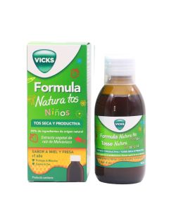 Vicks Fórmula Natura Tos Niños Sabor Miel y Fresa 140ml    